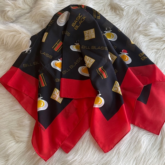 Vintage Bill Blass Perfume Basic Black Scarf - Picture 2 of 7